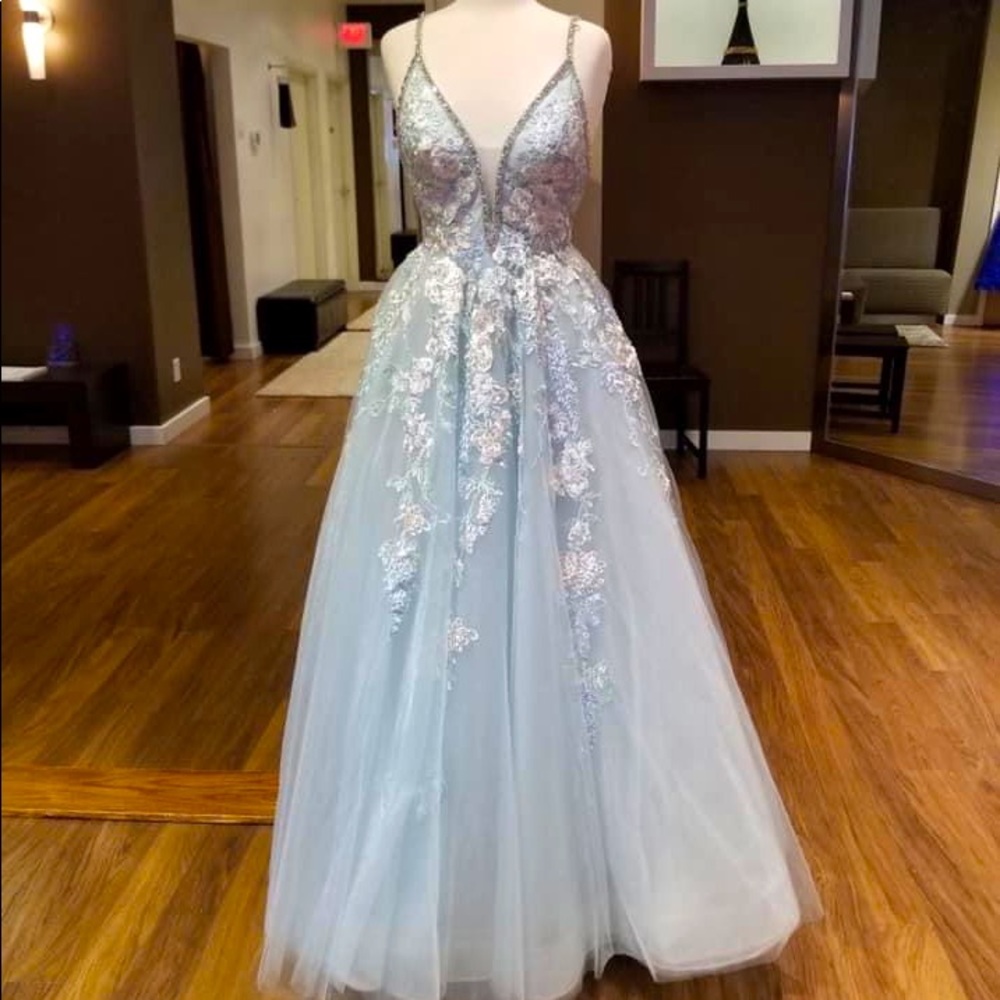 periwinkle prom dress